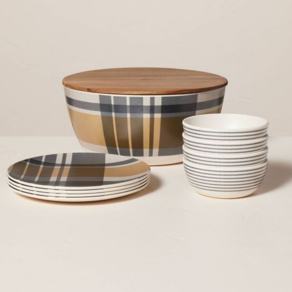 Hearth & Hand 10-piece Striped & Plaid Picnic Set